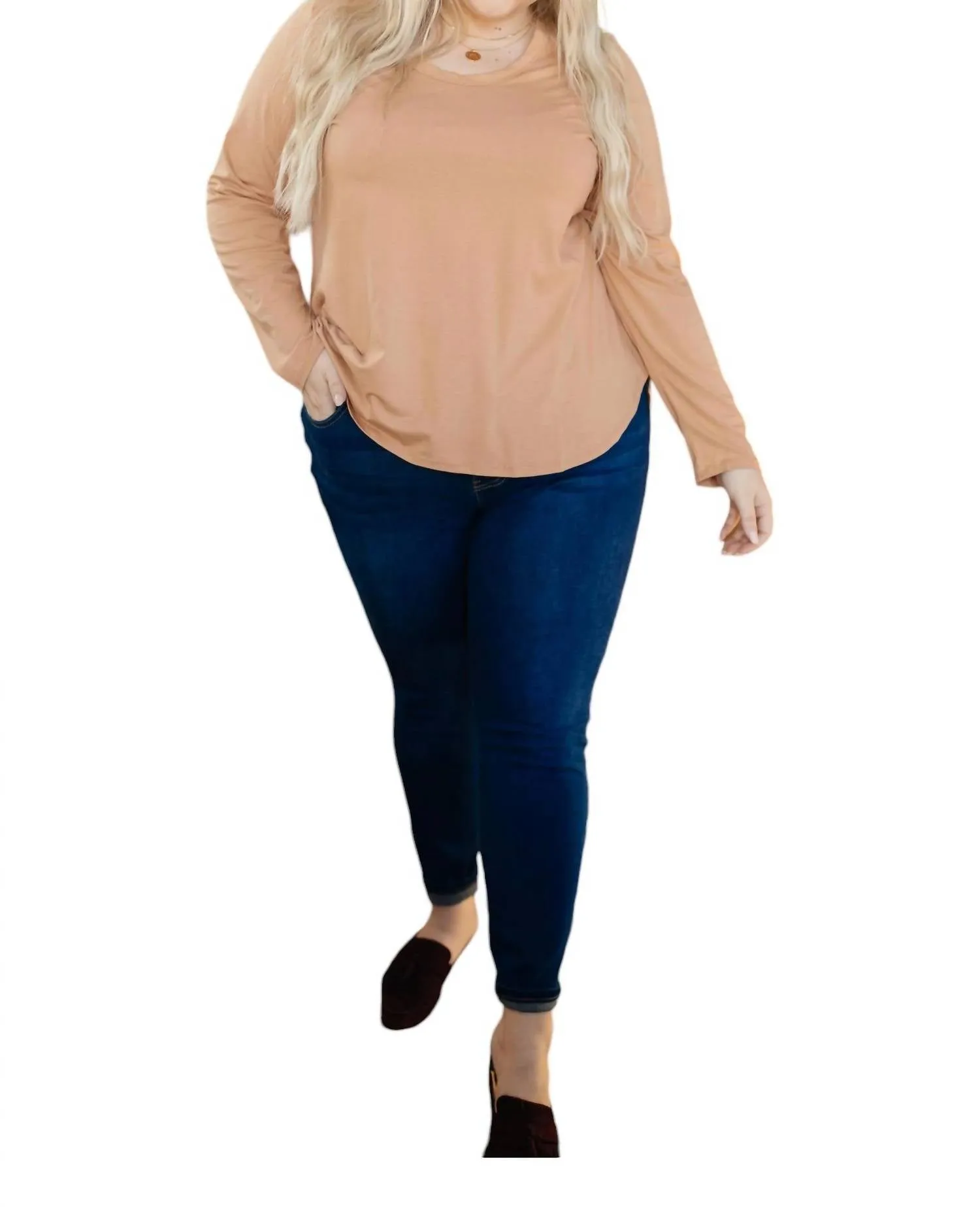 143 Story - Every Girl's Favorite Basic Top in Apricot