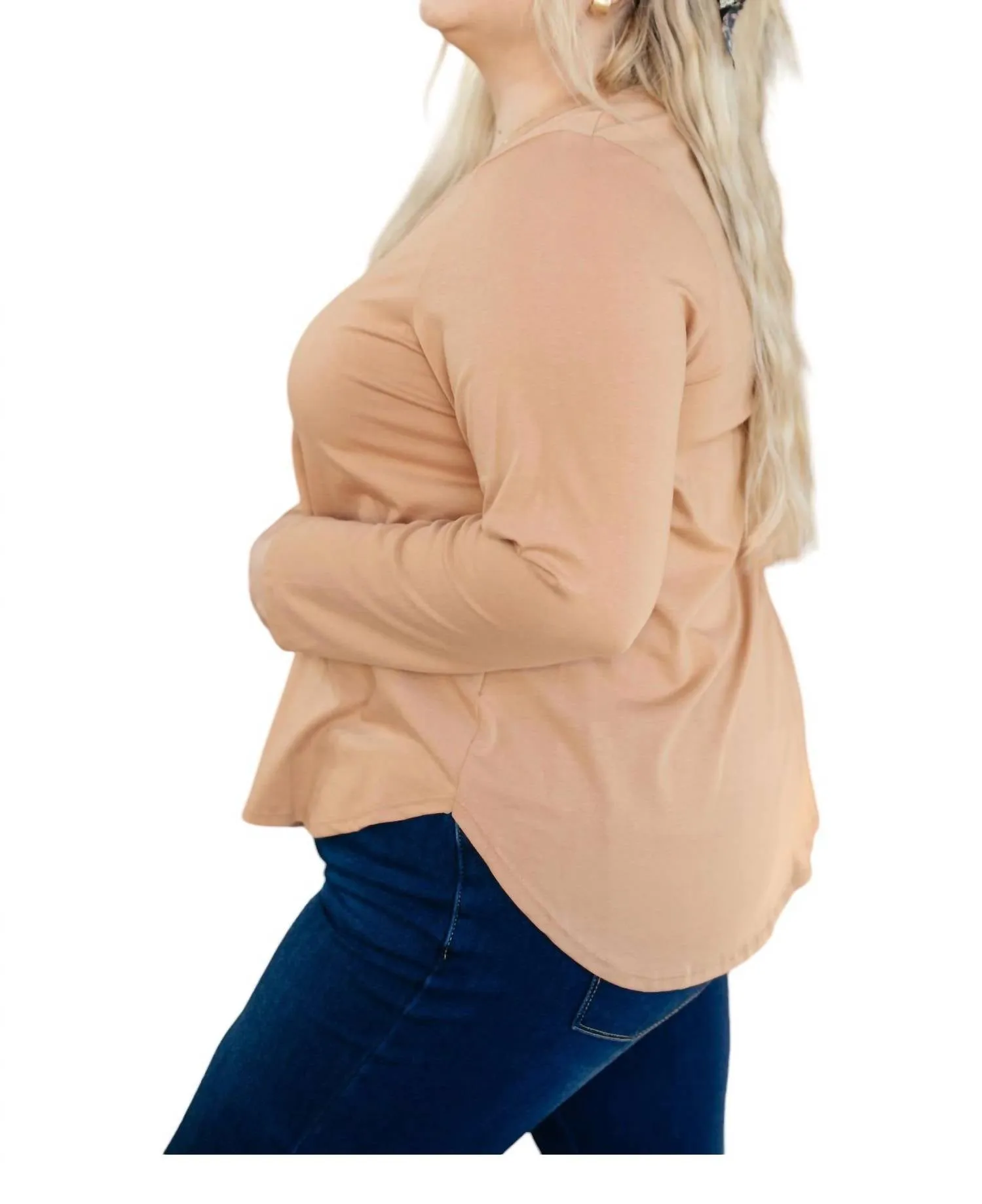 143 Story - Every Girl's Favorite Basic Top in Apricot