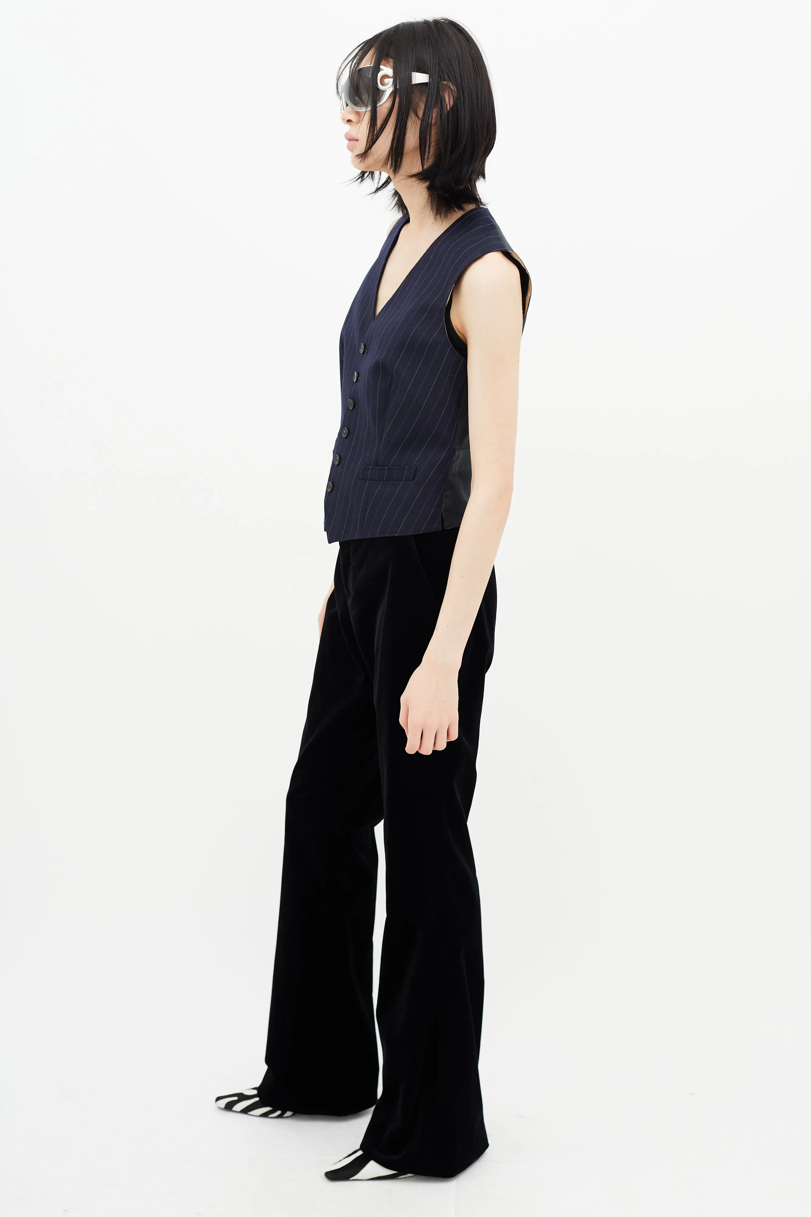 Black Velvet Flared Trouser