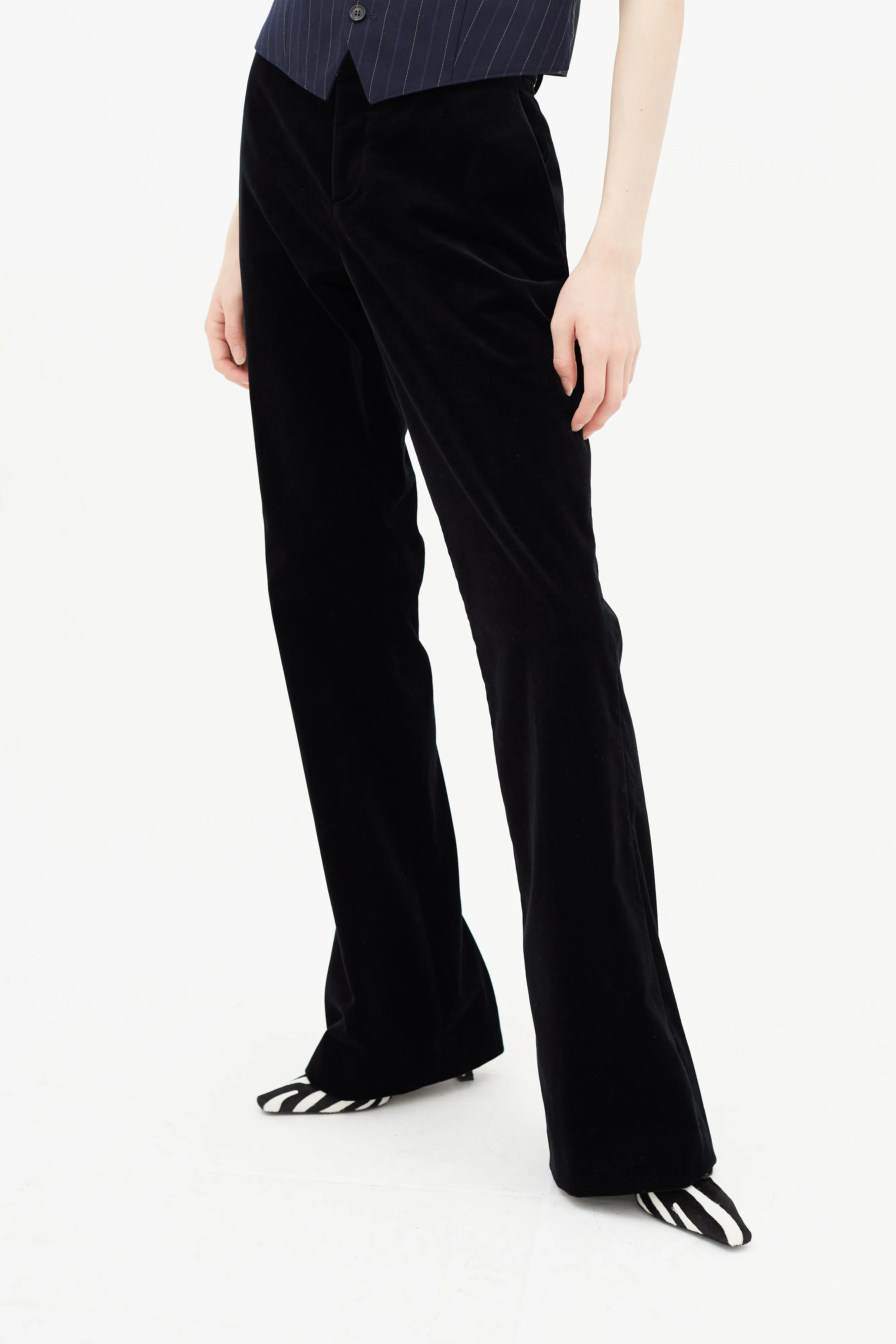 Black Velvet Flared Trouser