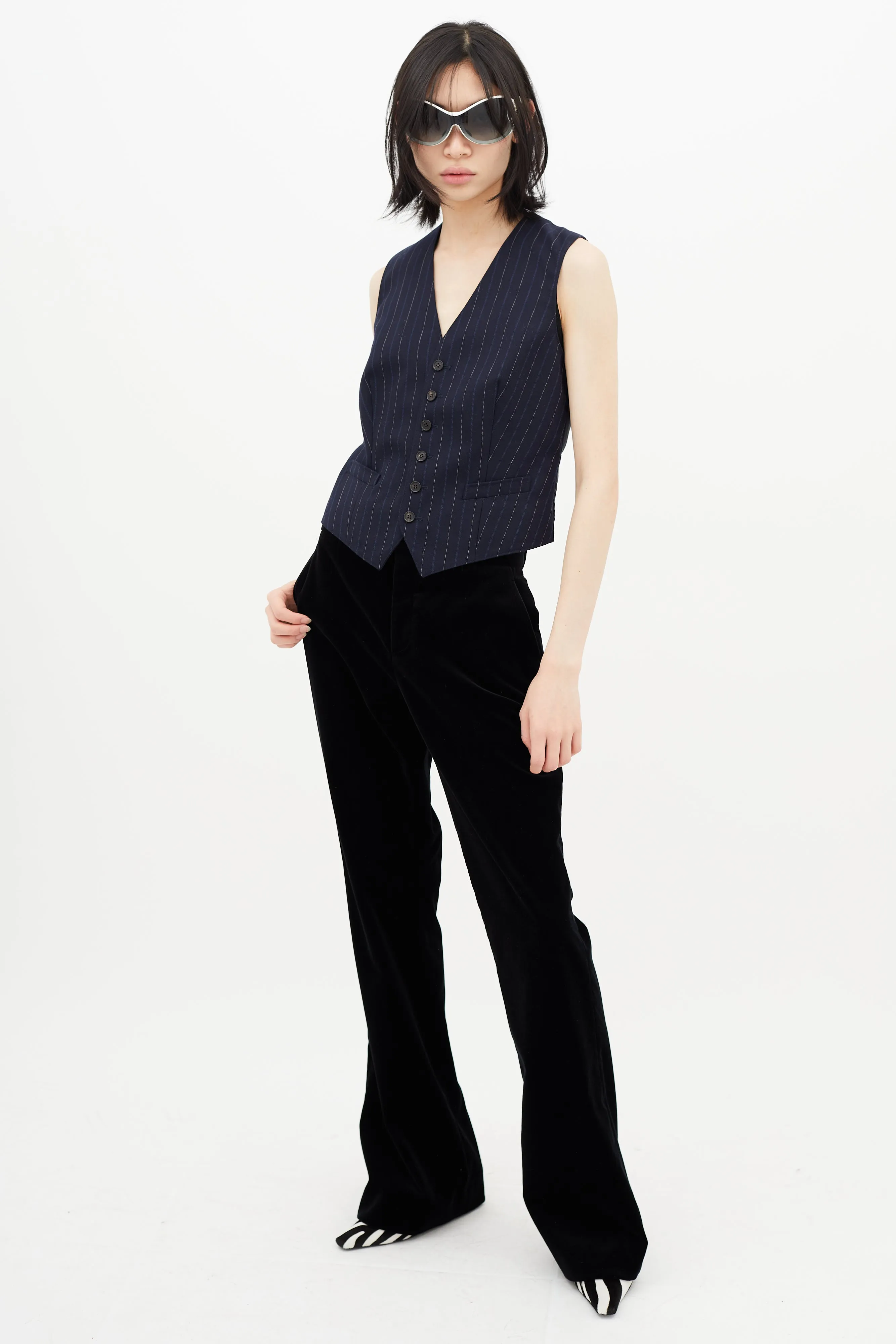 Black Velvet Flared Trouser