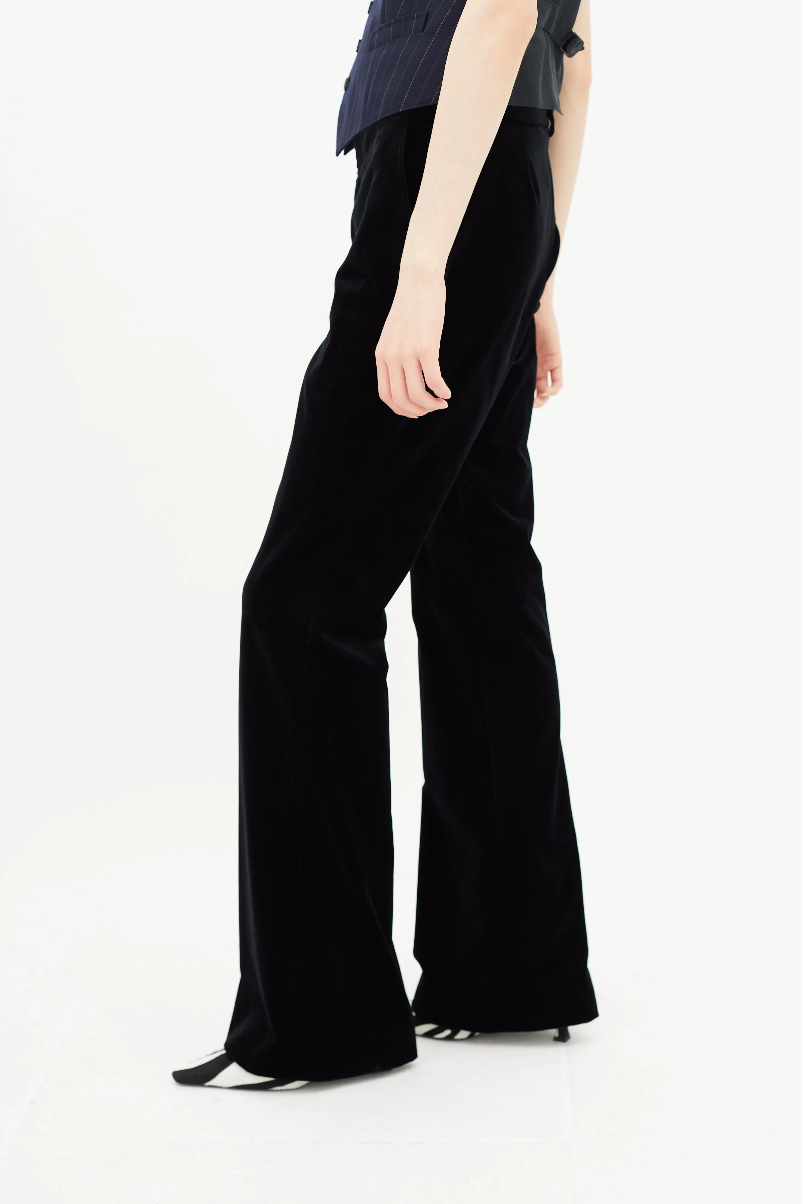 Black Velvet Flared Trouser
