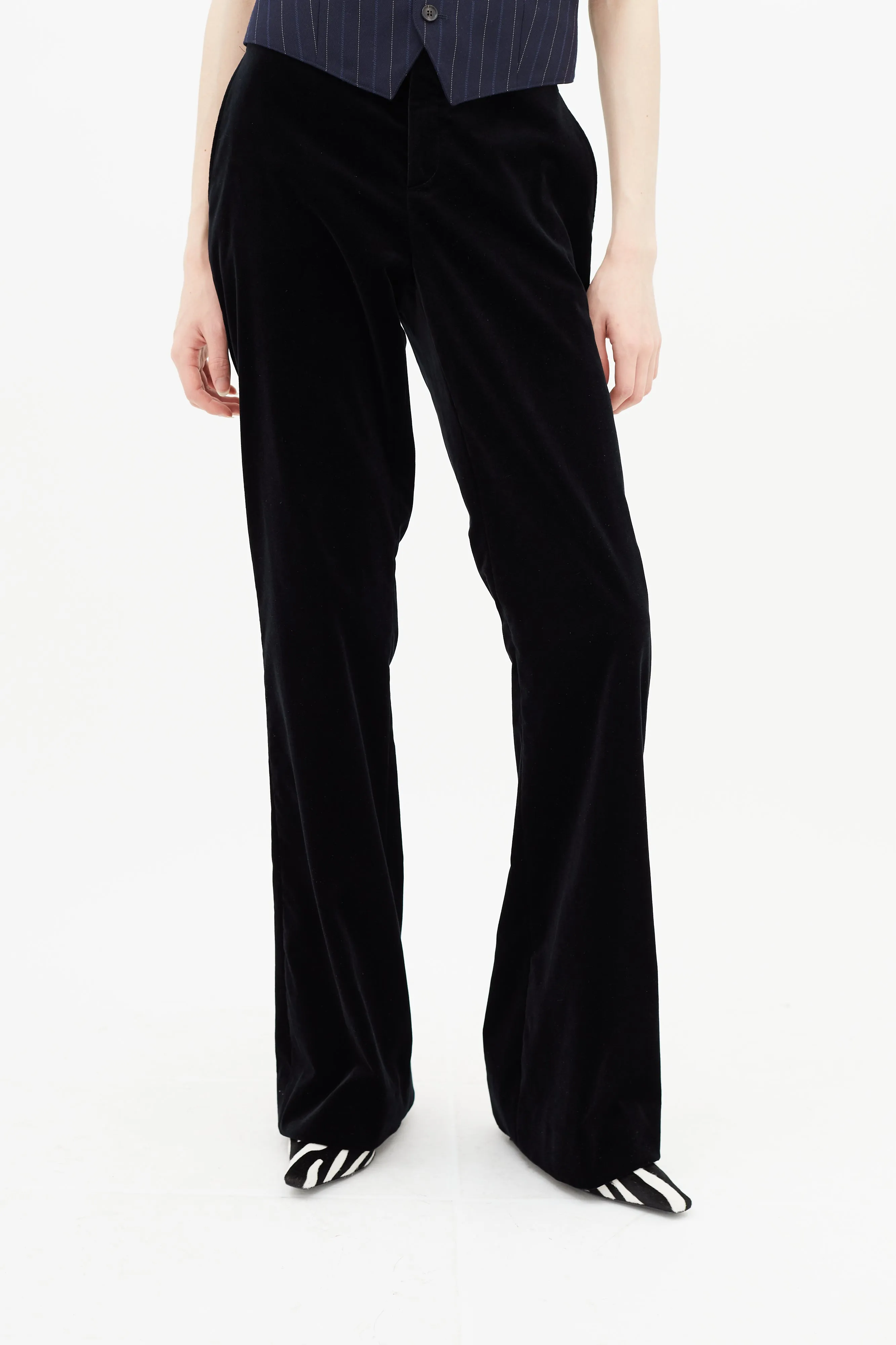 Black Velvet Flared Trouser