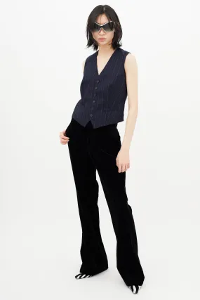 Black Velvet Flared Trouser