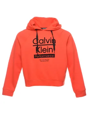 Cropped Calvin Klein Black & Red Printed Hoodie - M