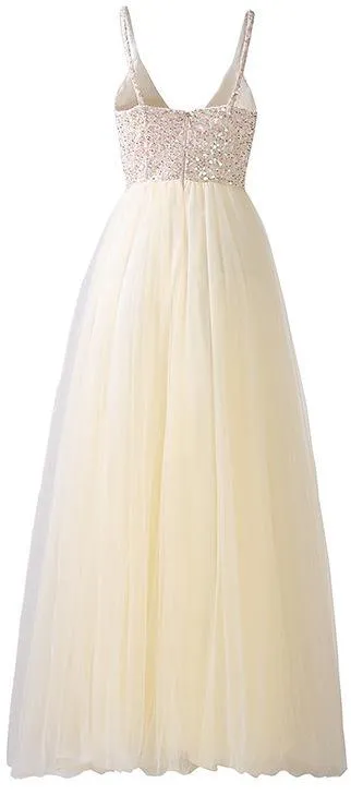 Embellished Tulle Maxi Dress