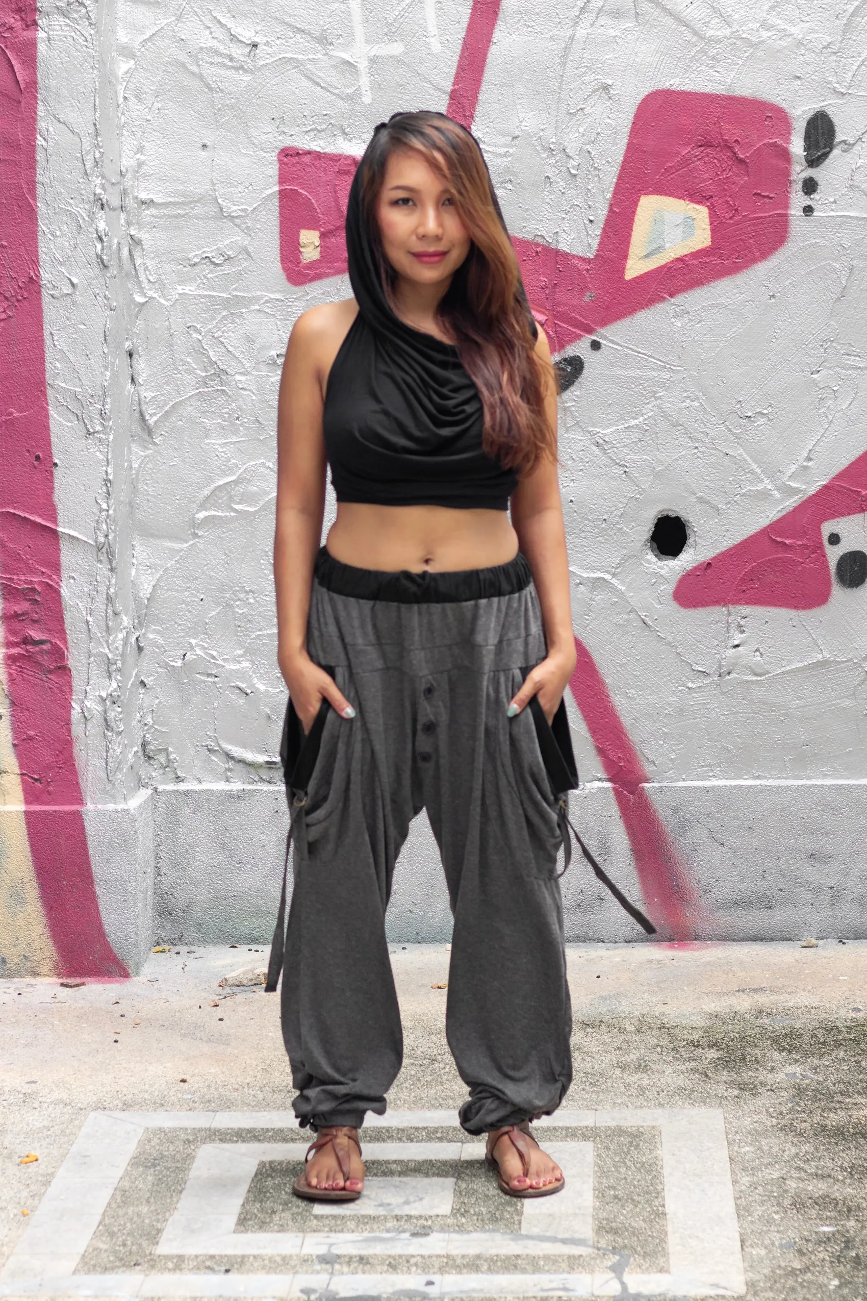 Harem Pants Dara Charcoal