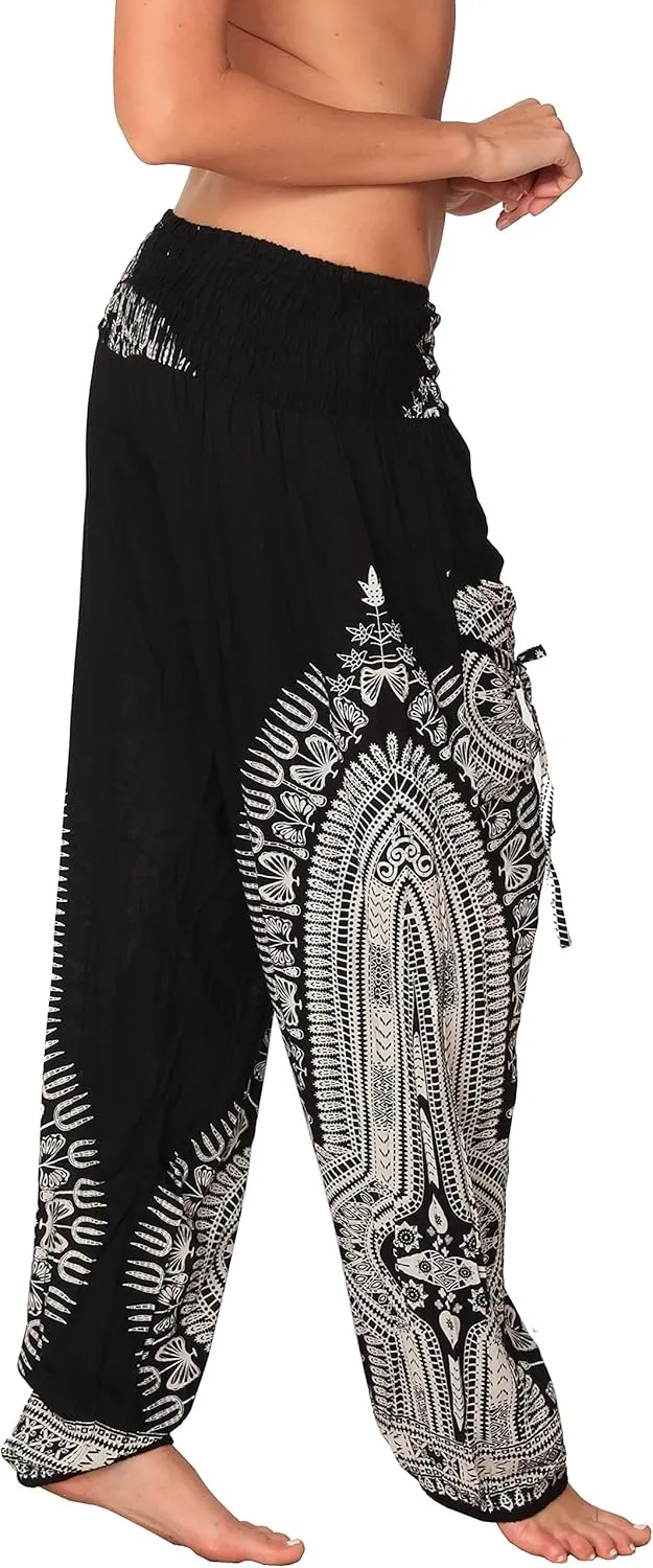 Harem Pants for Women Hippie Bohemian Casual Gypsy Pants, Ideal Yoga Pant - Baggy Boho Harem Pants