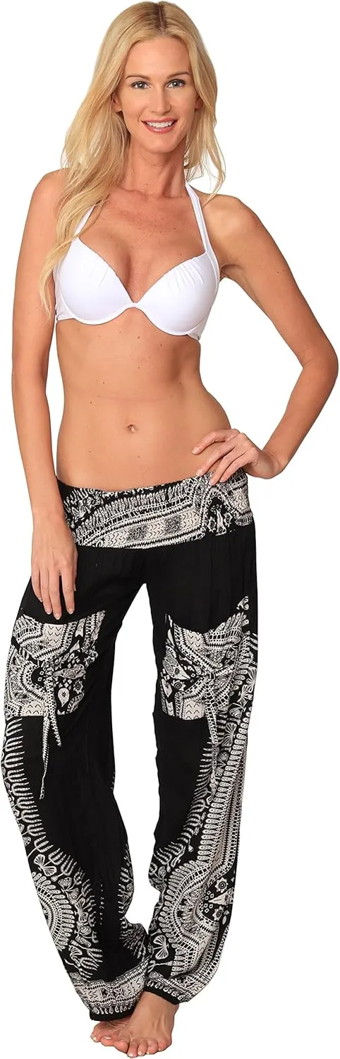 Harem Pants for Women Hippie Bohemian Casual Gypsy Pants, Ideal Yoga Pant - Baggy Boho Harem Pants