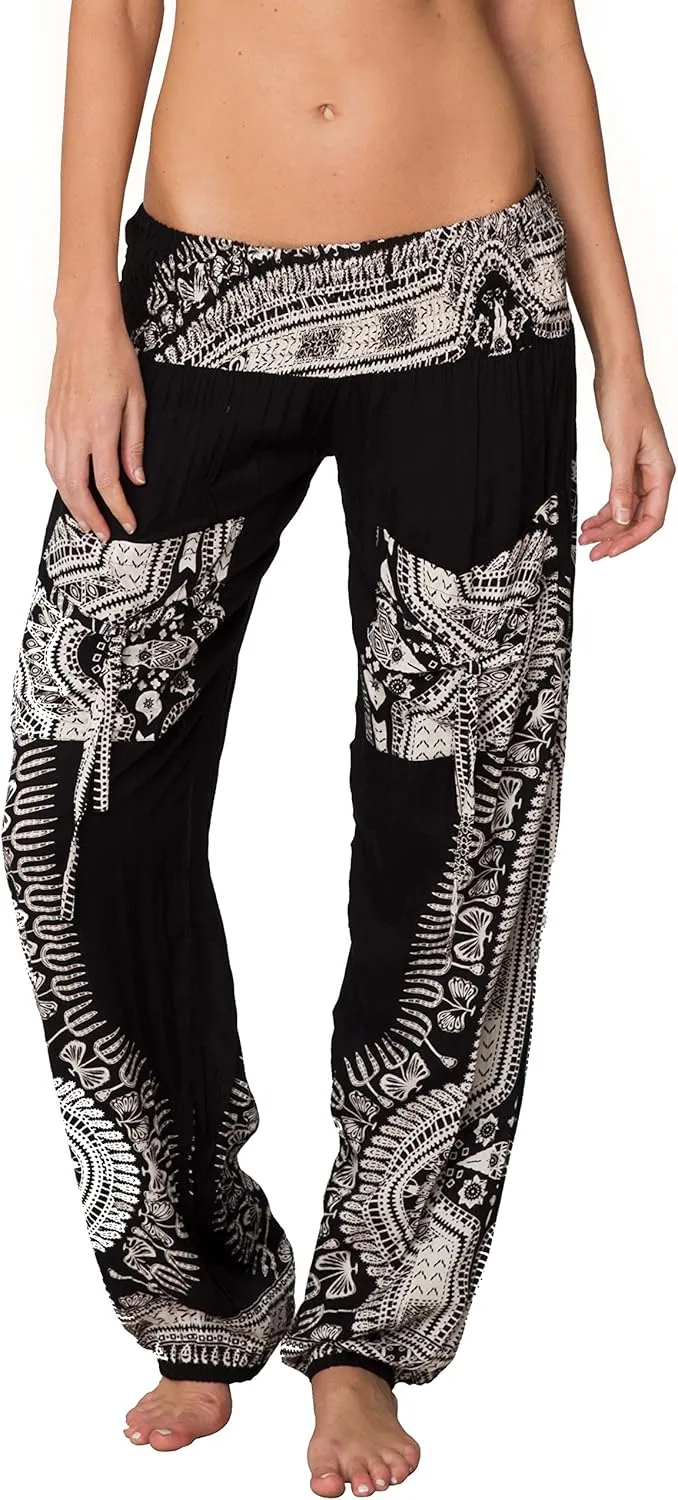 Harem Pants for Women Hippie Bohemian Casual Gypsy Pants, Ideal Yoga Pant - Baggy Boho Harem Pants