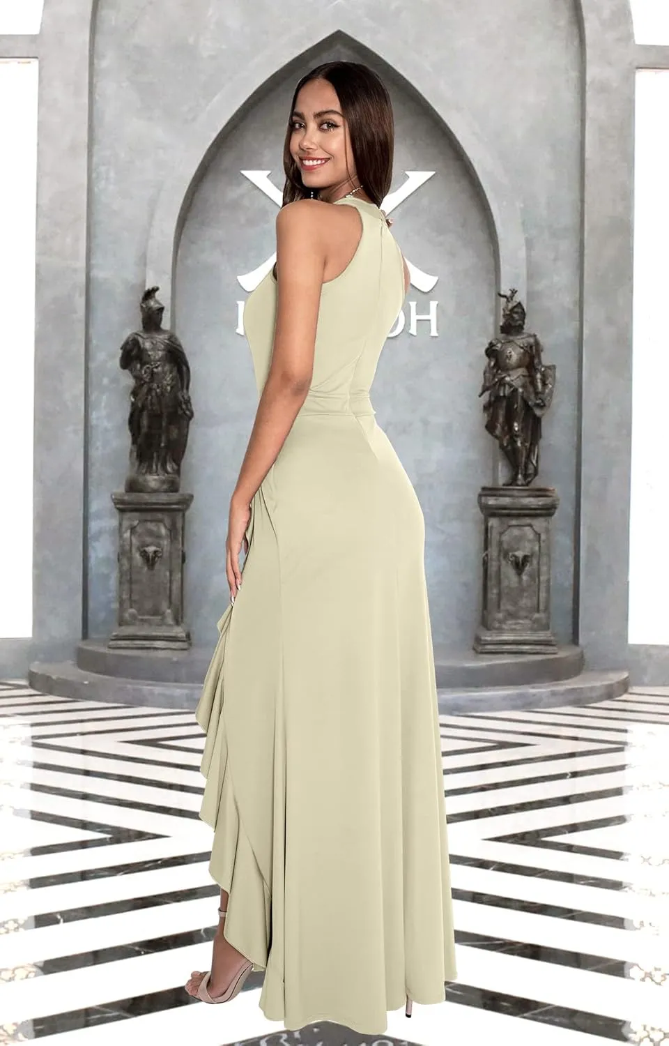 KOH KOH Womens Long Sleeveless Bridesmaid Evening Sexy Slit Tall Maxi Dress Gown