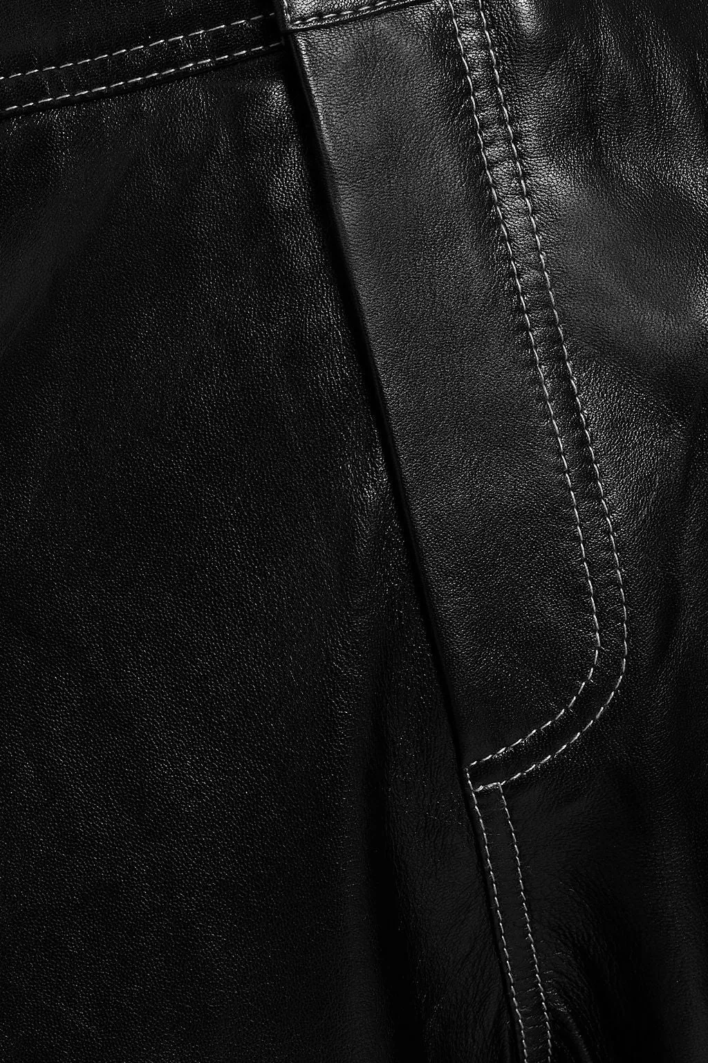 Leather flared trousers GANNI, black