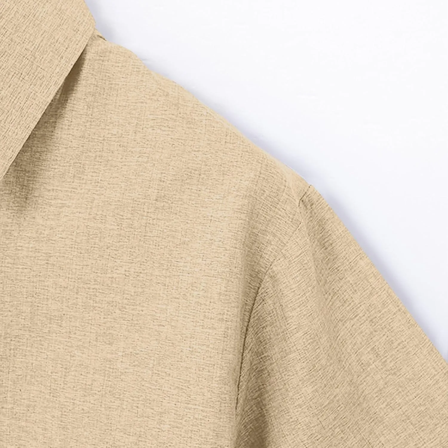 Men's Button Down Shirts Long Sleeve Lapel Collar Cardigan Tops Solid Color Basic Classic Fit Casual Tops