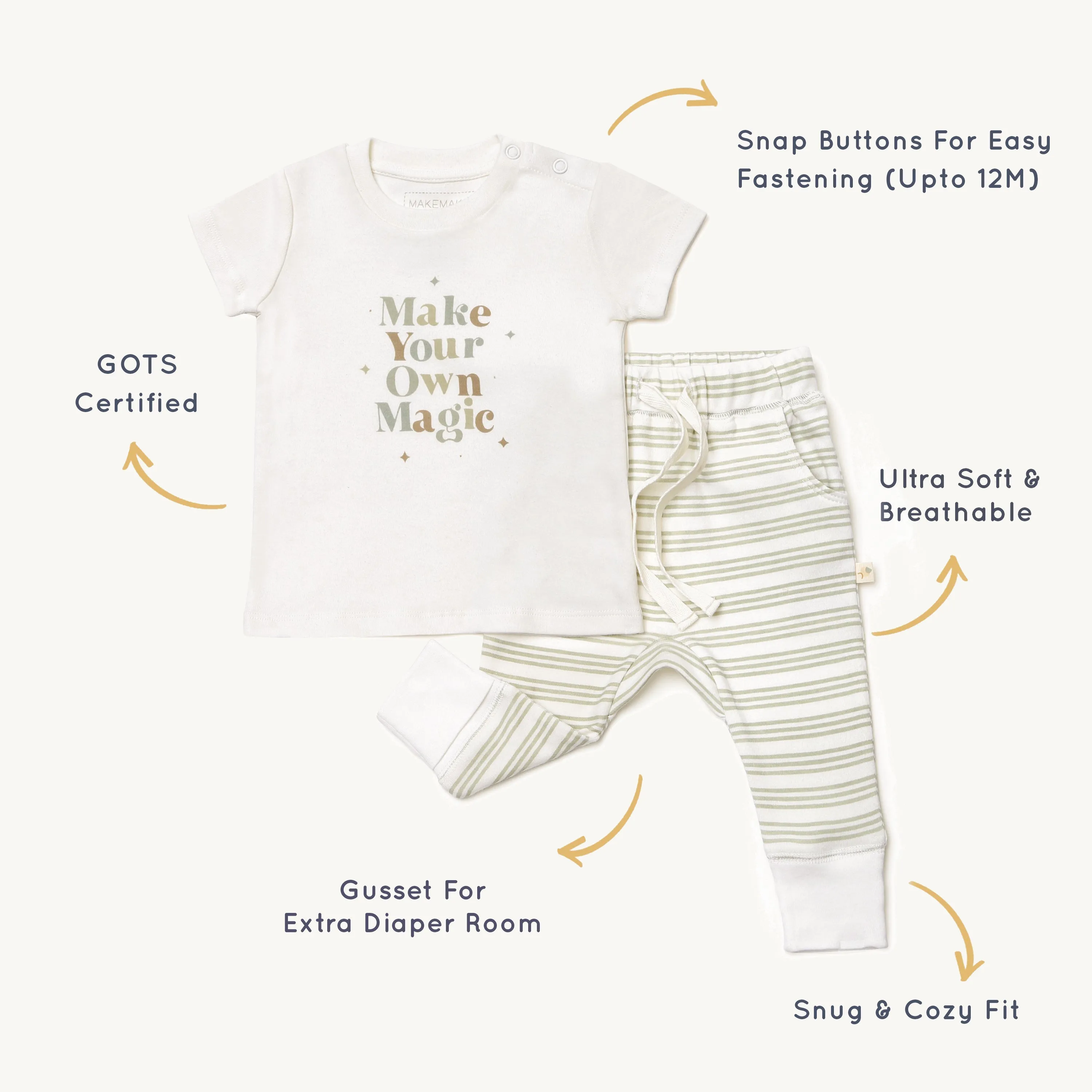 Organic Toddler T-shirt & Pant Set - Make Your Own Magic