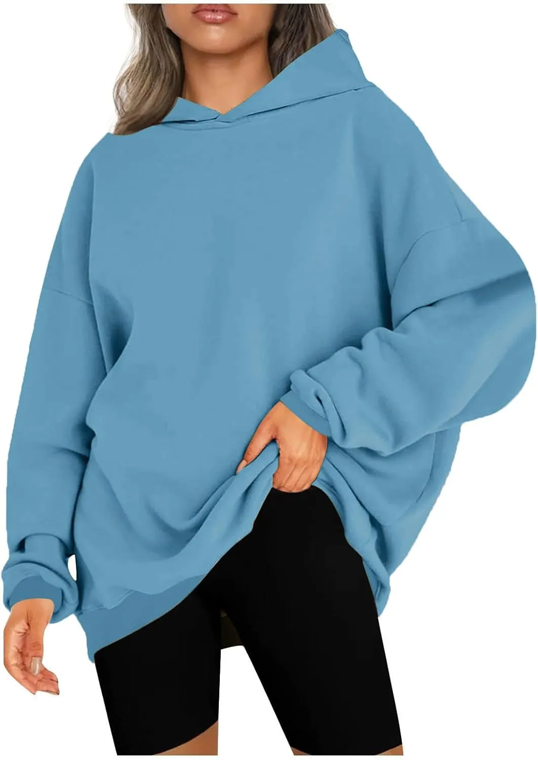 Oversized Hoodie For Women Aesthetic Fall Fashion Outfits Long Sleeve Fleece Hooded Pullover Sweatshirts Dressy Casual