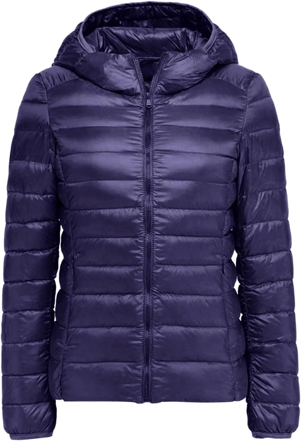 Packable Puffer Jacket Women Lightweight Short Down Jackets Winter Trendy Slim Fit Hooded Bubble Coat Light Puffer Jackets