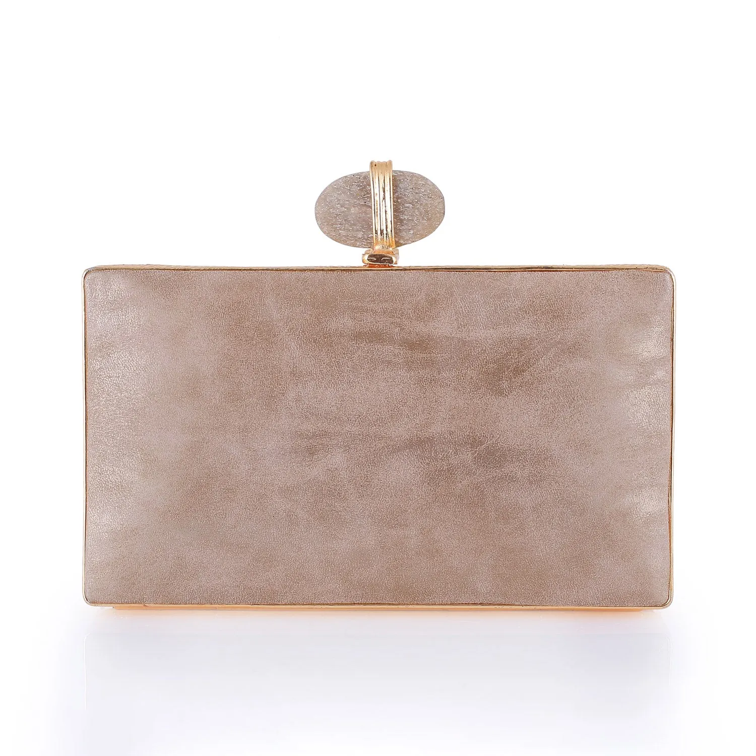 Slant Caramel Clutch - Women's evening clutch bag