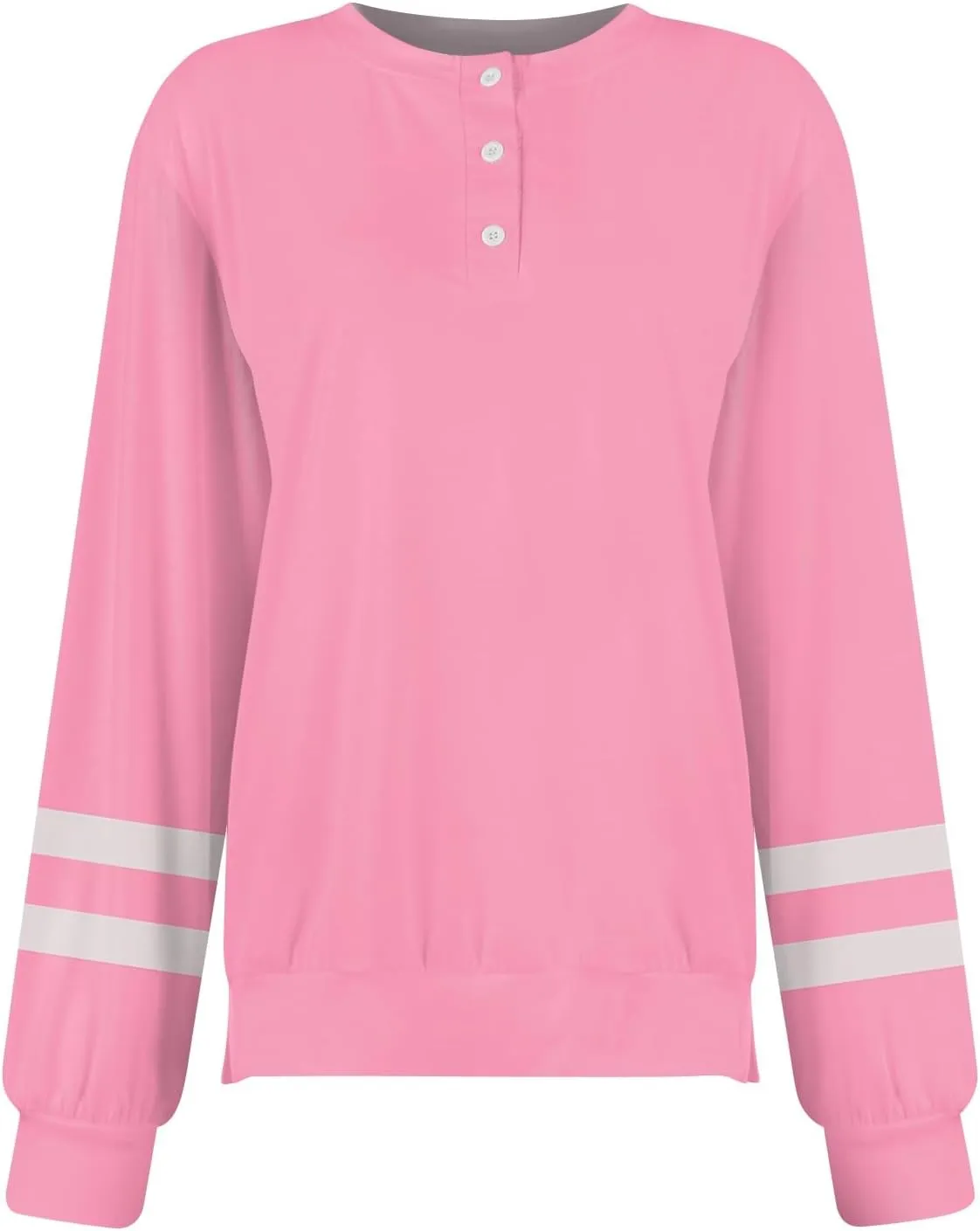 slqdgmryz Long Sleeve Tops for Women Spring Striped Color Block Henley Shirts Casual Crewneck Comfy Button Down Blouses