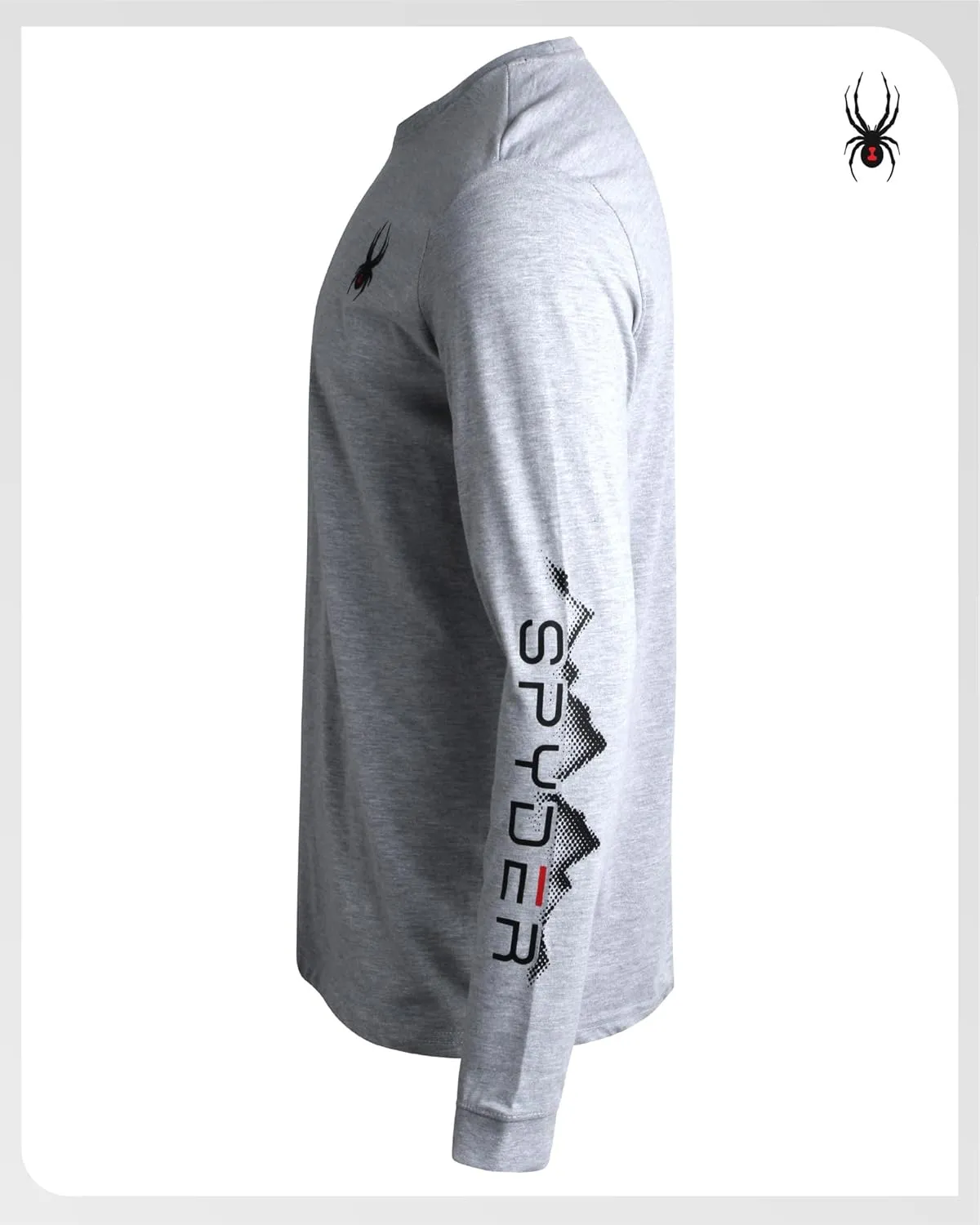 Spyder Men's Long Sleeve Tee Shirts - Mountain Top Printed Crewneck Graphic Tee - Casual Long Sleeve Shirts for Men (S-XXL)