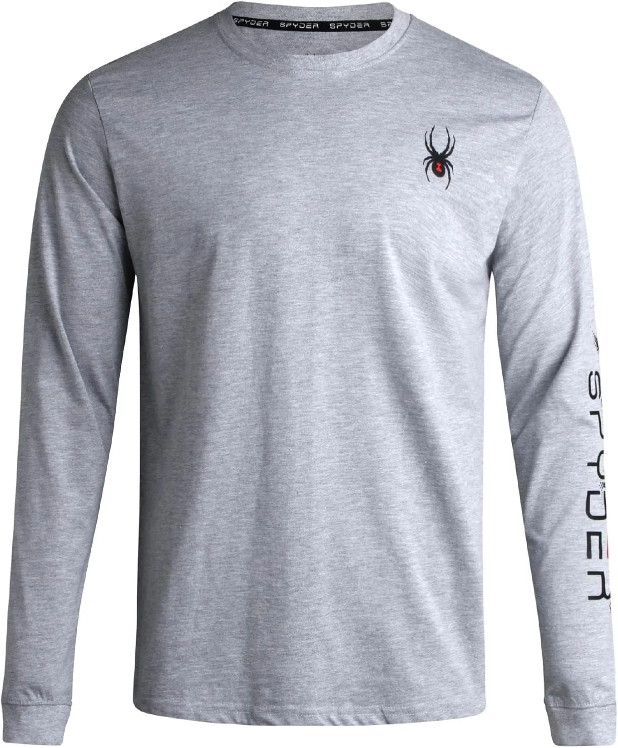 Spyder Men's Long Sleeve Tee Shirts - Mountain Top Printed Crewneck Graphic Tee - Casual Long Sleeve Shirts for Men (S-XXL)