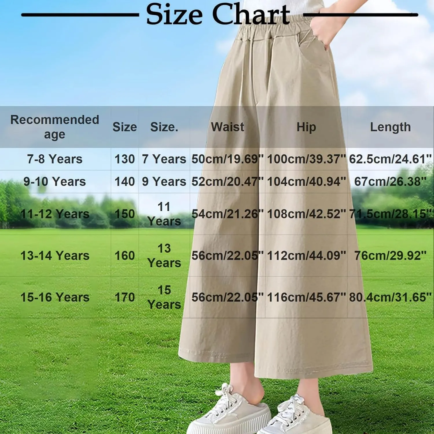Thin Quick Dry Flared Wide Leg Skirt for Kids Girl Boy Midi Loose Fit Skirt Trousers Pants Child 2025
