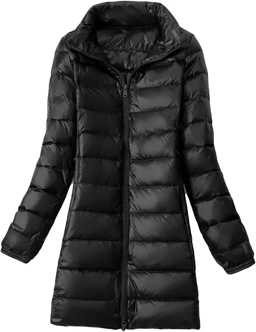 Women Hood Puffer Jackets Ultra Light Hooded Down Coats Fashion Long Feather Parkas