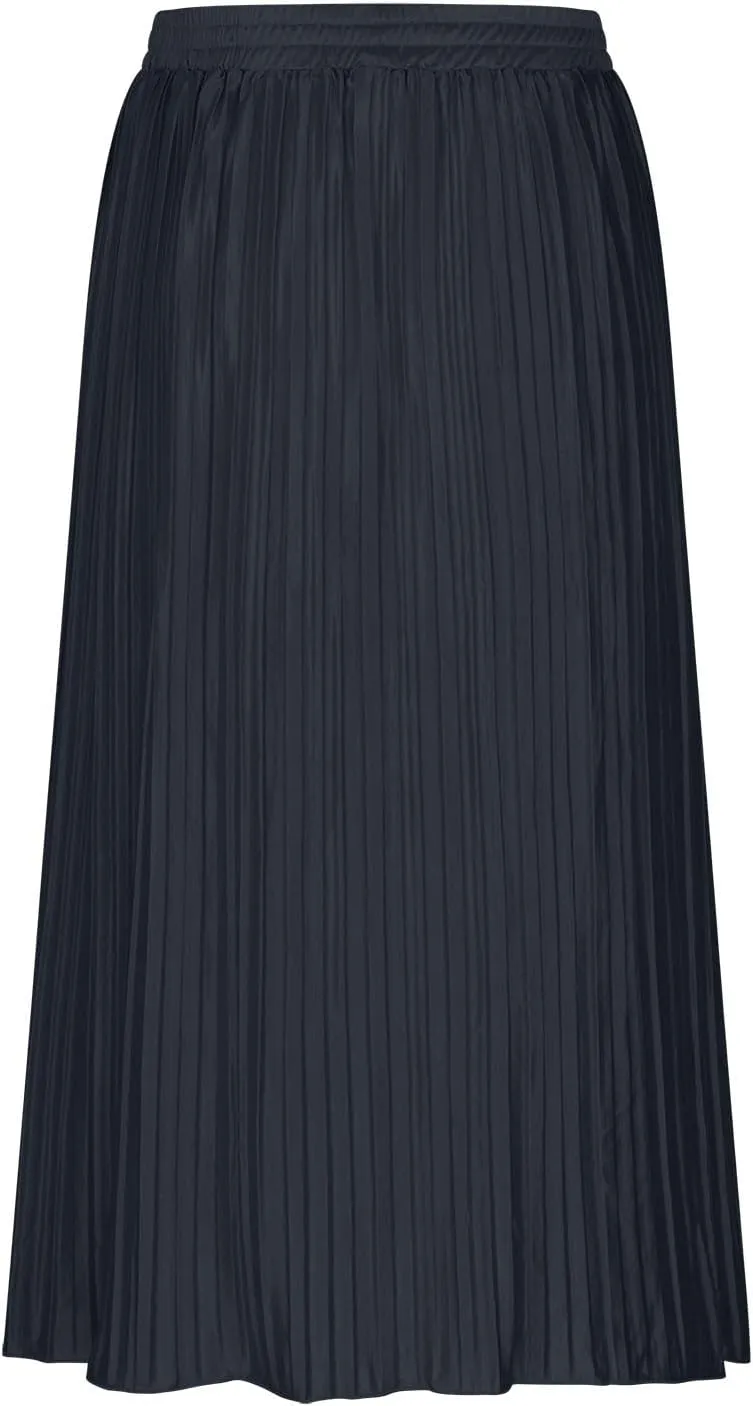 Women Summer Casual Midi Skirts Elastic High Waisted Button Down Solid Color Pleated Comfy A Line Beach Skirt