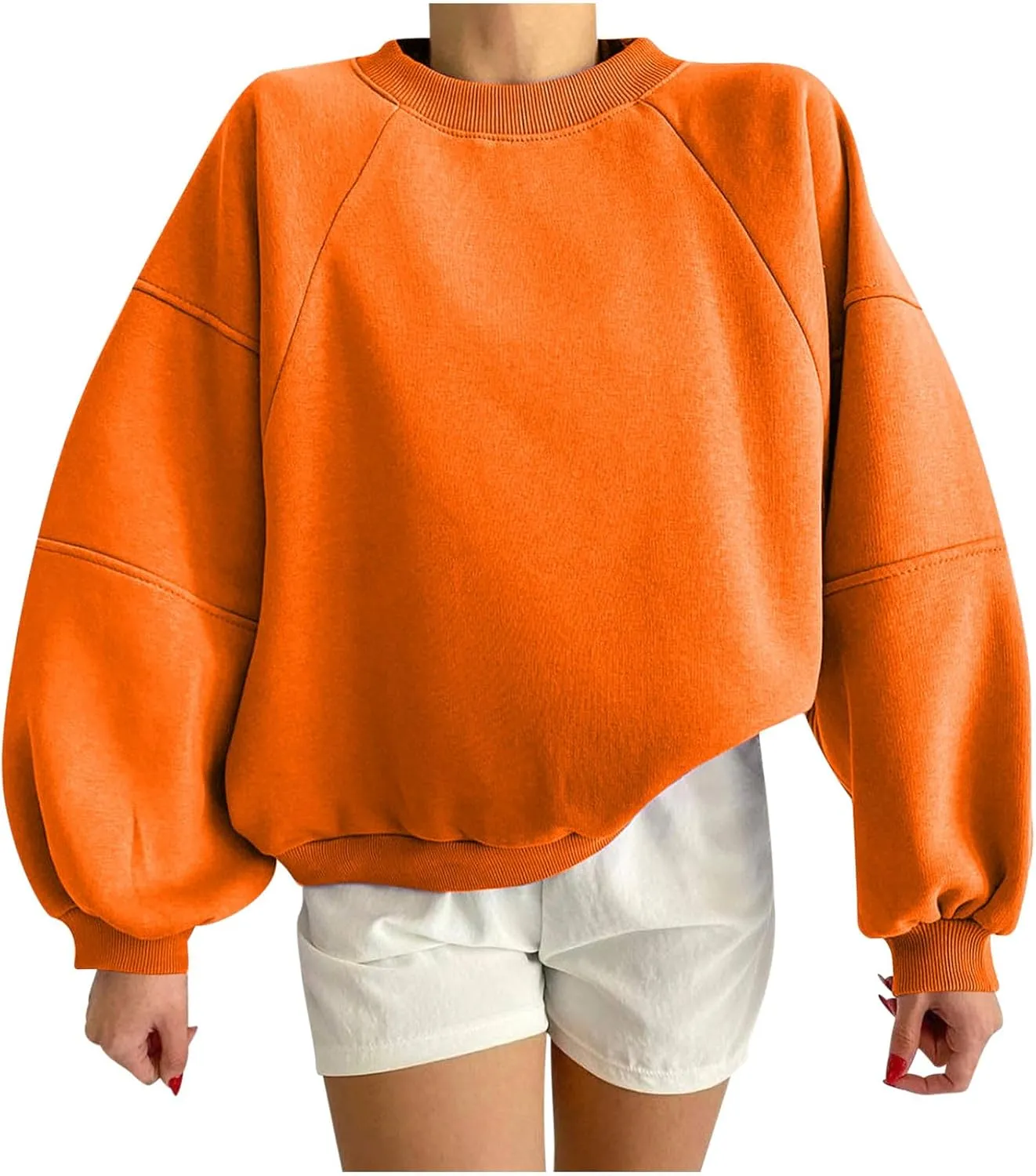 Women Y2k Teen Grils Sweatshirt Oversized Casual Cropped Pullover Crewneck Fleece Lightweight Long Sleeve Loose Tops