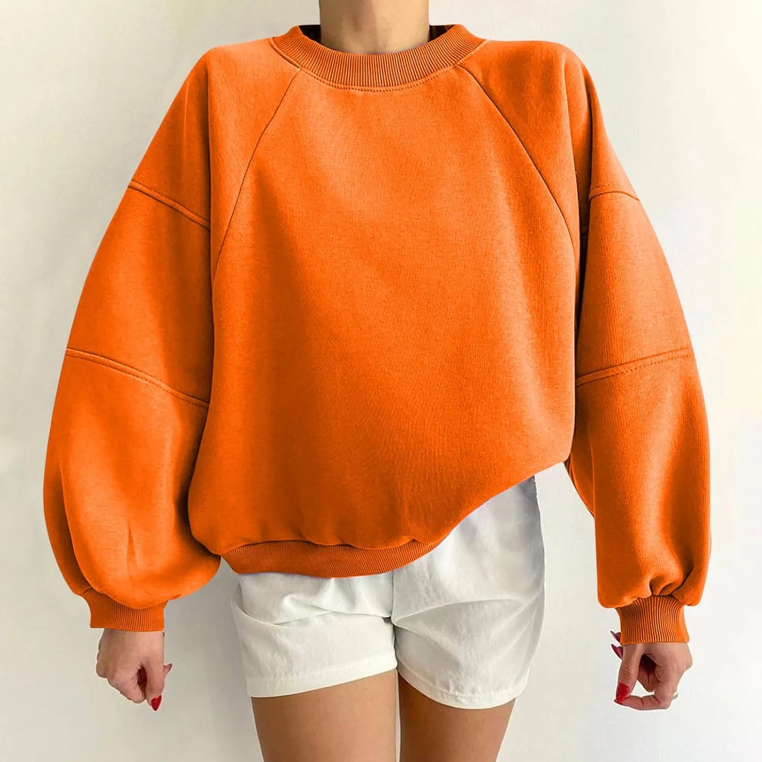 Women Y2k Teen Grils Sweatshirt Oversized Casual Cropped Pullover Crewneck Fleece Lightweight Long Sleeve Loose Tops