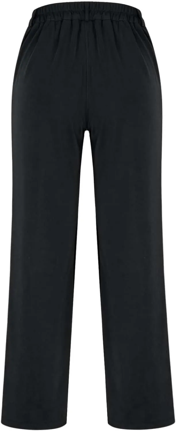 Womens Casual Wide Leg Pants High Waisted Button Down Straight Long Trousers Palazzo Pants Business Office Flowy Pants