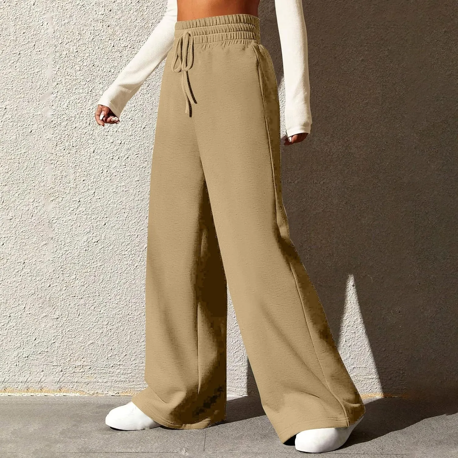 Womens High Cut Flared Wide Leg Trousers Pants Trousers Pants for Women Track Athletic Trousers Pants 2024