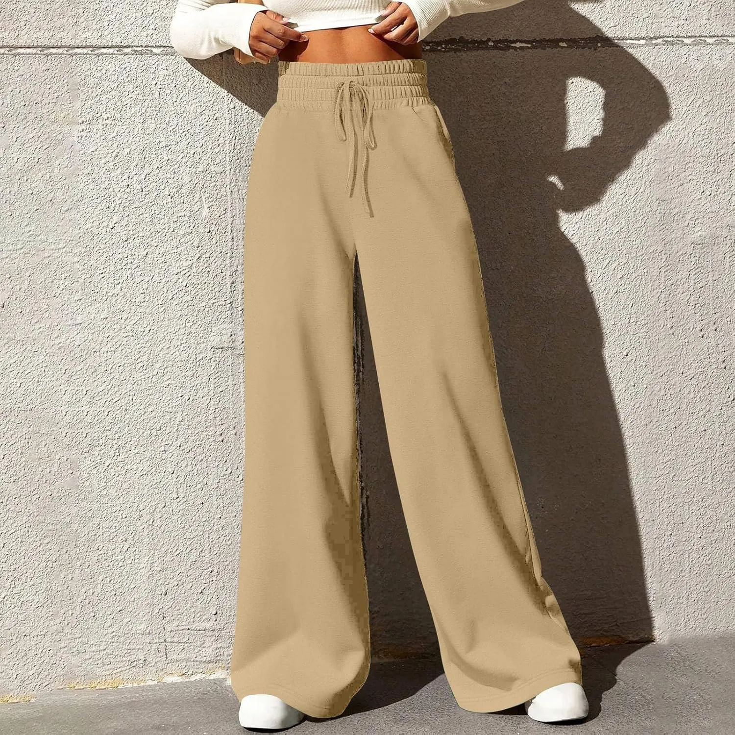 Womens High Cut Flared Wide Leg Trousers Pants Trousers Pants for Women Track Athletic Trousers Pants 2024