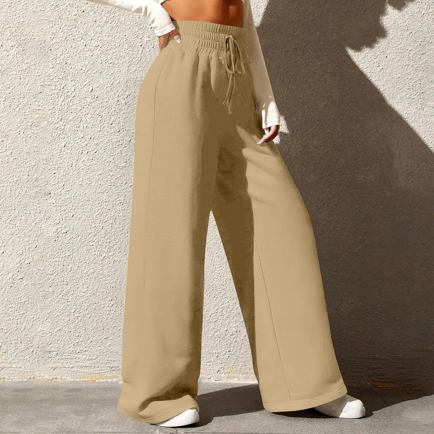 Womens High Cut Flared Wide Leg Trousers Pants Trousers Pants for Women Track Athletic Trousers Pants 2024