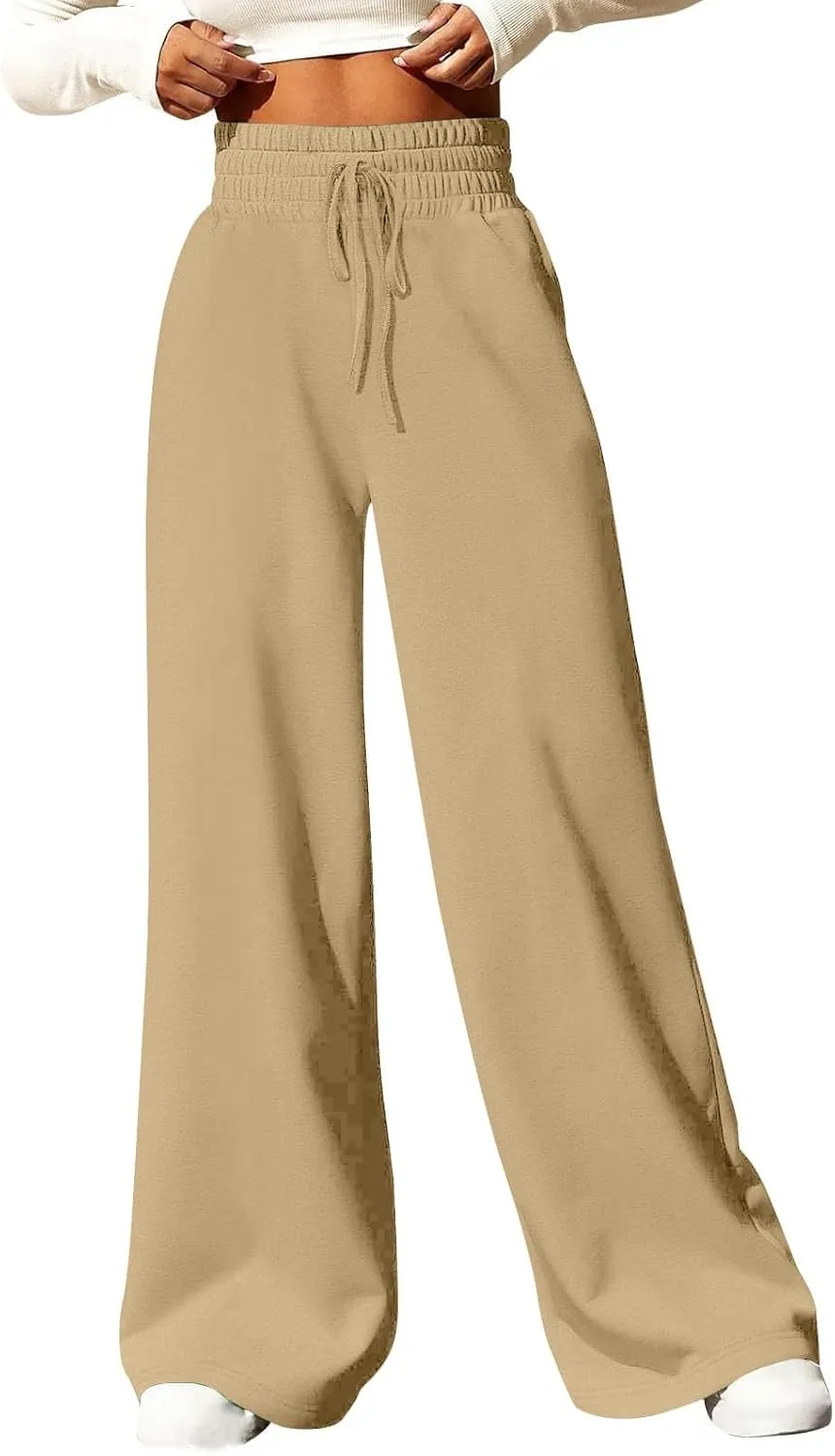 Womens High Cut Flared Wide Leg Trousers Pants Trousers Pants for Women Track Athletic Trousers Pants 2024