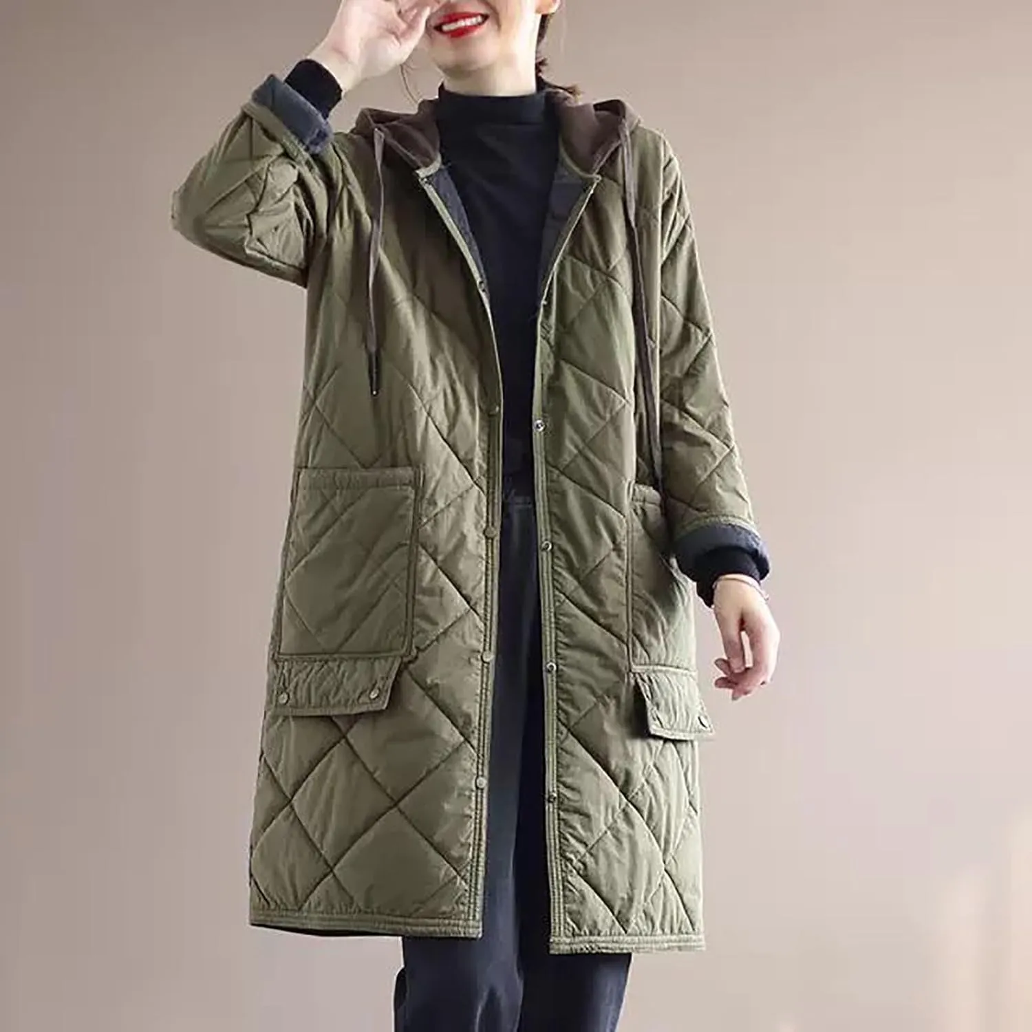 Women's Long Winter Puffer Coat Waterproof Warm Maxi Down Jacket with Pockets Hood Parka Overcoat 2024