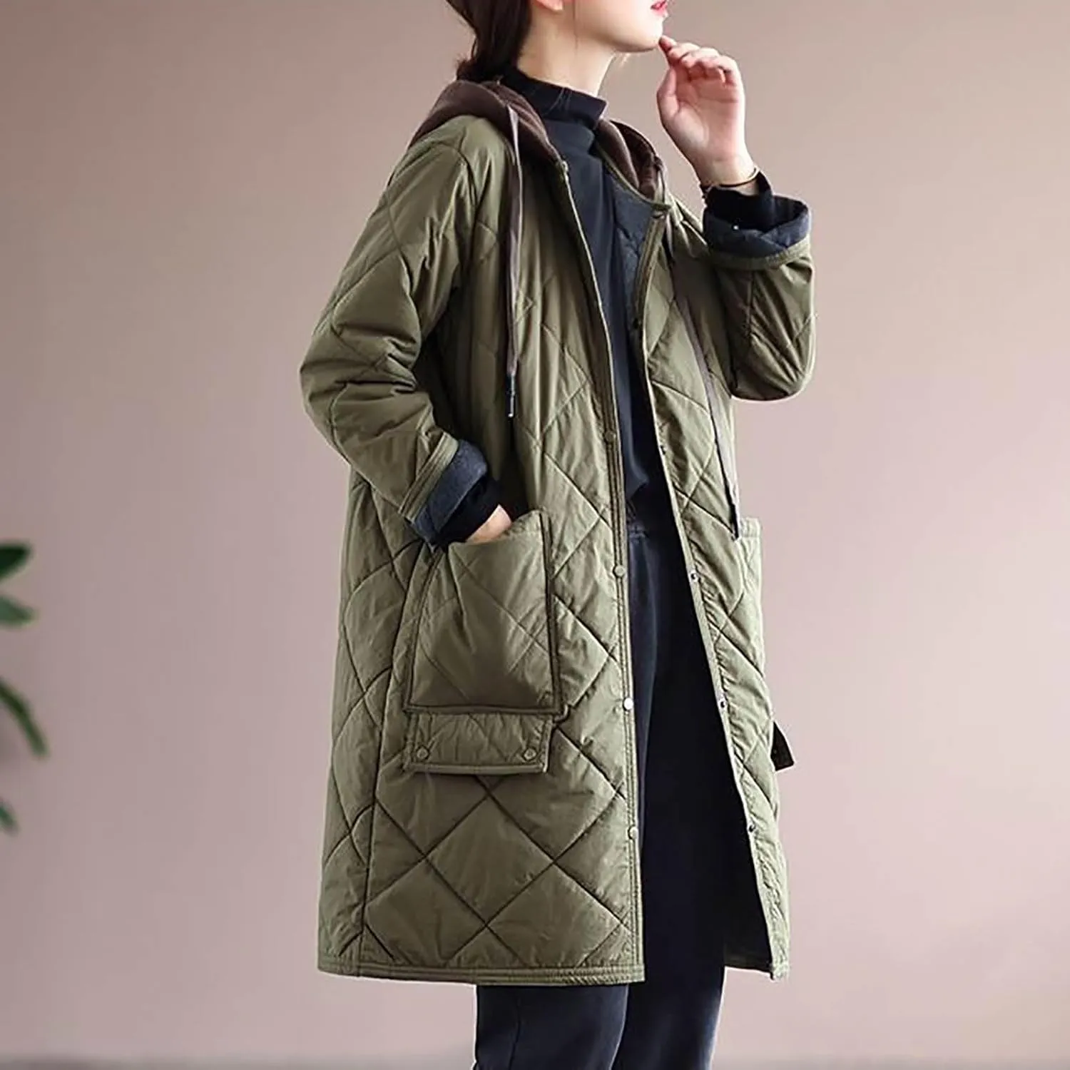 Women's Long Winter Puffer Coat Waterproof Warm Maxi Down Jacket with Pockets Hood Parka Overcoat 2024