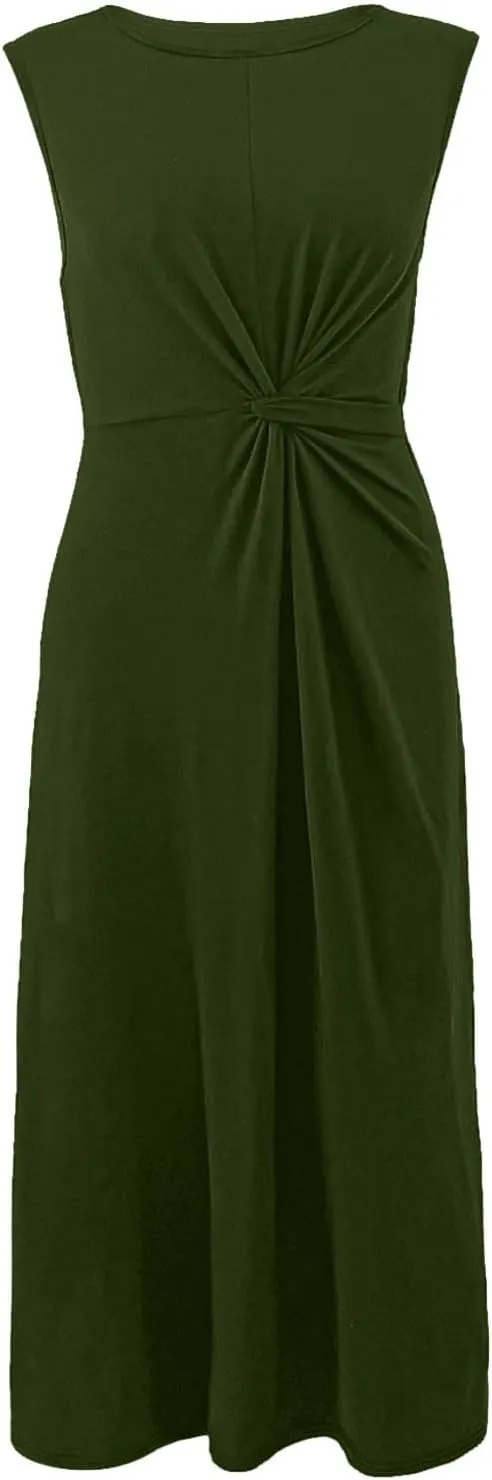 Womens Solid Round Neck Long Sleeved Patchwork Long Skirt Is Fashionable and Comfortable Casual Fall Dress