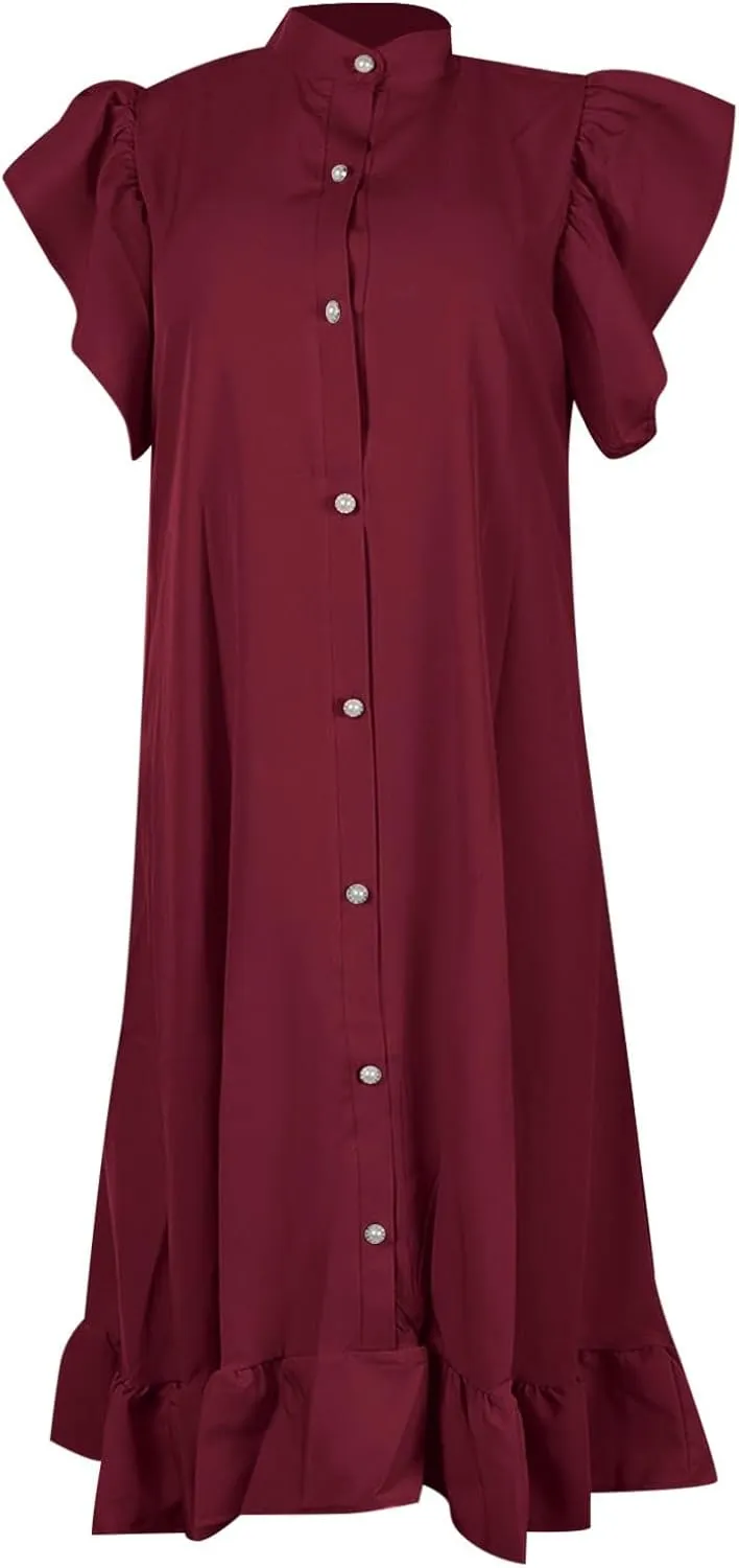 Womens Solid Round Neck Long Sleeved Patchwork Long Skirt Is Fashionable and Comfortable Ladies T Shirt Dresses